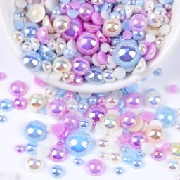 Mix Color AB Half Round ABS Beads Pearl Flatback Bead For DIY Nail Decor Jewelry Making F0104