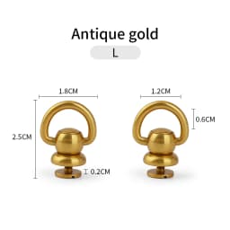 WUTA Round Head Swivel Rivet Leather Rivet with Pull Ring Leather Craft Screw Rivets Metal Handmade DIY Leather Crafts Accessory