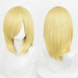 Anime 40cm Medium Basic Synthetic Bang Blond Cosplay Wig Black White Red Pink Green Brown Gold Blue Women Heat Resistant Hair
