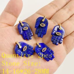 2PCS Natural Blue Lapis Lazuli Stone Gem Pendant Connector Charm For DIY Woman Men Jewelry Making Accessory Wholesale