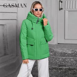 GASMAN 2024 Winter Down Jacket Collection Fashion Solid Stand-up collar Women Coats Elegance Hooded Women's jackets 83278