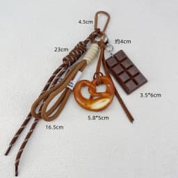Korean Style Bread Bag Pendant Autumn-Winter Keychain Ornament Braided Rope Bag Pendant Alkali Water Bound Bread Multifunction