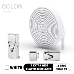 1Pair No Tie Shoe laces Elastic Laces Sneakers Boots Lock Shoelaces without ties Kids Adult 8MM Wide Rubber Bands Flat Shoelace
