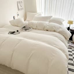 Solid Bed Linen Cotton Bedding Set with Sheet Duvet Cover Pillowcase Single Couple Bedsheet King Queen Double Twin Size