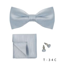 Solid Bowtie Pocket Square Cufflinks Set Business Men Neck 3pcs Bow Ties Handky Cufflinks Set Pocket Handkerchiet Accessories