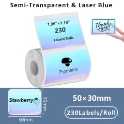1Roll Label Sticker Self-Adhesive Thermal Paper,Suit for M110 M220 M200 E210 P50 DETONG P1 WP9520 Munbyn Nelko PM220 MiniPrinter