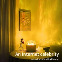 16 Color Starry Sky Ocean Wave Galaxy Projector Light Auto Rotate Remote Control USB Powered LED Ambient Night Light Party Decor