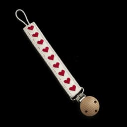 Heart Daisy Printed Flower Print Dummy Nipple Holder Lace Floral Anti-drop Wooden Baby Pacifier Chain PP Colorful