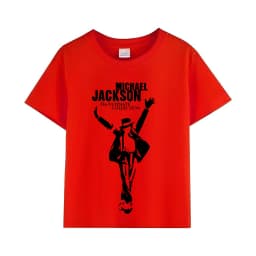Kids Michael Jackson Rock N Roll T-Shirt Children's Fashion Crew Neck Top Summer Casual Clothes for Baby Boys And Girls
