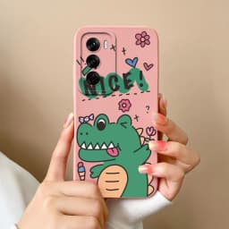 For OPPO Reno12 Pro 5G Case Lovely Dinosaur Liquid Silicone Soft Cases Shockproof Phone Cover For OPPO Reno 12 12Pro Fundas Capa