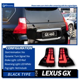 AKD Tail Lamp for Lexus GX GX460 LED Tail Light 2014-2020 GX400 Rear Fog Brake Turn Signal Automotive Accessories