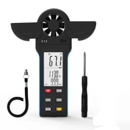Digital Anemometer Wind Speed Meter, 6-in-1 Wind Gauge for Velocity/Temperature/Relative Humidity, Auto-Off with Data Hold