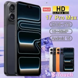 K-Touch Mobile Phones For 17 Pro Max Smartphone Android 5G Cell Phone 22GB RAM 2TB ROM 7.3 Inch HD Full Display 7800mAh Battery 48MP Camera Face Recognition 5G Dual SIM Unlocked Android 15 Smartphone