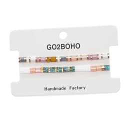 Go2BoHo Black White Bracelet Set for Couple Miyuki Tila Bead Jewelry 2pcs/lot Stretch Bracelets for Women Valentine's Day Gifts