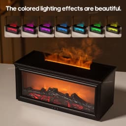 Simulated Fireplace Flames Aroma Diffuser Aromatherapy Ultrasonic Air Humidifier Sprayer Remote Controls/Essential Oil Set