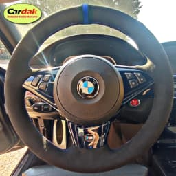 Full Black Suede Car Steering Wheel Cover For BMW E60 E61 E63 E64 530d M sport Steering Wheel Braid