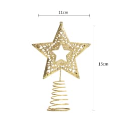 Voltsify Christmas Tree Star Topper Golden Glitter Ornaments Home Party Decor