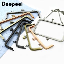 1/2/5Pcs 20/25cm Metal Bags Handle Smooth Purse Frame Handbag Wallet Screw Brackets Clourse Clip Kiss Clasp DIY Bag Accessories