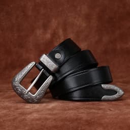 2.8cm High Quality Embossed Western Cowboy Belt Genuine Leather Designer Female Belt Punk Jeans Belts For Women