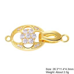 Juya DIY 18K Gold Plated Creative Closure Fasteners Lock Clasps Accessories For Needlework Beads Pearls Jewelry Making Material