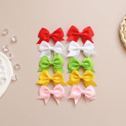 10pcs/lot Candy Colored Ribbons Cute Bow Hair Clips Girls' Favorite Hair Clips Children's Hair Accessories