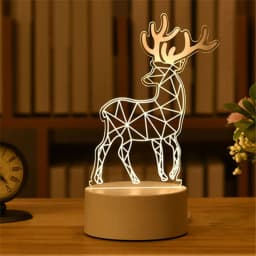 USB Operated 3D Acrylic LED Night Light Wedding Birthday Party Festival Kid Mother's Day Gift Bedroom Decor Neon Night Lamp