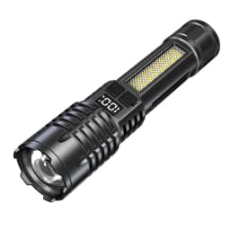 900000LM Powerful LED Flashlight Zoom Torch with Digital Display Portable Type-c Rechargeable Flashlights for Camping Hiking