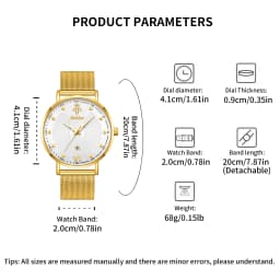YaLaLuSi Stylish Large-Dial Watches for Men and Women: Minimalist Quartz Couple’s Watches for the Workplace Reloj