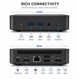 MINI PC Windows 11, Intel Core I9-10980HK/Intel N150, 16GB RAM, 1TB SSD, Wi-Fi 6, Bluetooth 5.2, MINI PC for Office, and Study