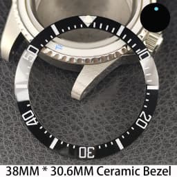 Sloping 38mm * 30.6mm Ceramic/Aluminum Bezel GMT and Diving Watch Insert Fits for 40mm Men's Watch Case Bezel Replacement Insert