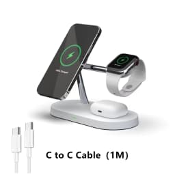 Magnetic Wireless Charger Pad Stand Foldable for iPhone 18-12 Series Apple Watch AirPods 15W Fast Charging Dock Station Light