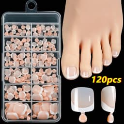 100Pcs White Short Square Flase Toenails Summer Press On Toes Full Cover Tips Pure Color Acrylic Artificial Wearable Toenails*8K
