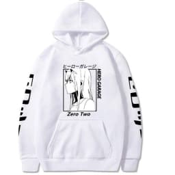 Harajuku Anime Darling In The Franxx Zero Two Graphic Print Hooded Men Women Hoodies Casual Sweatshirt Female Trendy Pullover