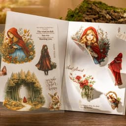 18pcs Fairy Tale Sequel Series Fairy Tale Theme Dual Material Die Cut Sticker Book Handbook Collage DIY Scrapbook Envelope Card