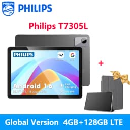 Global Version Philips T7305 AI Tablet 10.1' 12GB(+8GB Virtual RAM) 128GB 4G LTE Unisoc T606 5000mAh L1 Wifi Android 16 Tablets