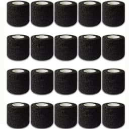48/24/3PCS Black Tattoo Grip Cover Wraps Self-Adhesive Elastic Bandage Tape Breathable Strong Sports Tape Athletic Bandage Rolls