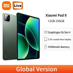Xiaomi Pad 8 3.2K 144Hz 3200×2136 Display Snapdragon 8s Gen 4 Tablet Wi-Fi 7 Capability 9200mAh Battery 45W Turbo Charging