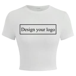 Women's Crop T-shirt Customize your team uniform design logo Y2K Fans Aid Club Fashion Party sisters DIY T-shirt Elasticity