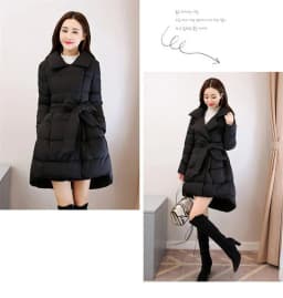 2025 Winter Warm Jacket Womens Medium to Long Suit Collar A-line Puff Cotton Coat Korean Edition Thickened Cotton Clothes Trendy