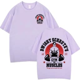 Dwight Schrute Gym for Muscles Double-sided T Shirt Tv Series The Office Michael Scott Hip-hop Casual T Shirts Men Cotton Tees