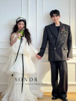 Sondr Customized Tiered Strapless Korean Wedding Dresses Photo Shoot Floor-Length Japanese Luxury Women Party Gown for Wedding