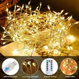 Remote Control Garland Fairy Lights 5V DC LED Firecracker Weaving String Light USB Battery Powered for Wedding Decoration