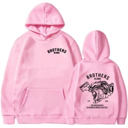 Team Brothers in Arms Skeleton Double Sided Print Hoodies Men Women Clothing Fashion Sweatshirt Oversized Long Sleeve Pullovers