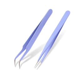 2pcs Anti-static Stainless Steel Tweezers Set Makeup Nail Art Eyelash Extension Tweezer Handmade Tool Kit for Maintenance Repair