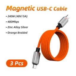CABLETIME Magnetic USB C Cable 240W Type C Cable Fast Charging Type C Charger Cord for MacBook Laptop iPhone 17 16 Smasung S25