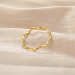 Minimalist Stackable Wave Rings for Women Geometric Finger Ring Stainless Steel Golden Jewelry Thin Rings Set Daily Party Wear