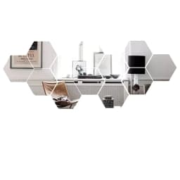 6/12pcs 3D Mirror Wall Sticker Hexagon Decal Home Decor DIY Self-adhesive Mirror Decor Stickers Art Wall Decoration 126mm Large