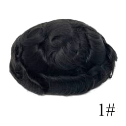 Thinnest 0.03mm Base PU Knot Men's Wig Transparent PU Men Toupee Men's Hair Pieces Unit Hair Replacement System Size 8x10 Inch