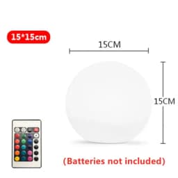 Super Big LED Glow Round Ball Night Lights Battery Powered Remote 16 Colors Garden Landscape Lawn Lamps for Indoor Outdoor Decor