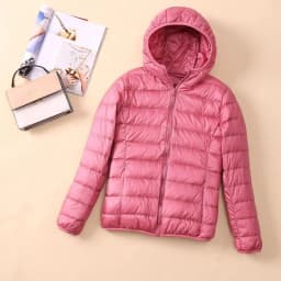Fashionable Lightweight down Cotton Jacket Women's Short Stand Collar Hooded Slim Fit Autumn Winter plus Size Outerwear